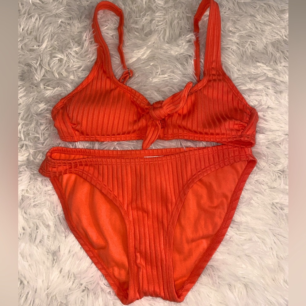 target xhilaration brand coral ribbed bikini